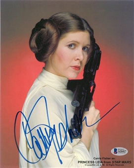 Carrie Fisher ("Princess Leia") Signed 8 x 10 Photograph (Beckett)